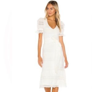 Tularosa Quinn Midi Dress Revolve puffy sleeve women’s size medium